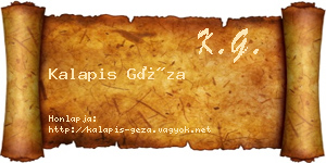 Kalapis Géza névjegykártya