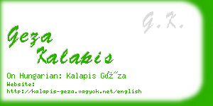 geza kalapis business card